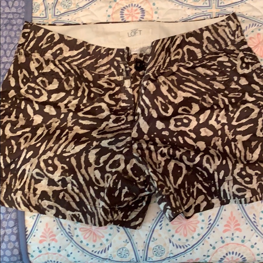 LOFT shorts; leopard print